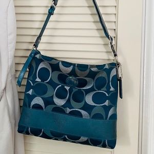 Coach large messenger crossbody teal